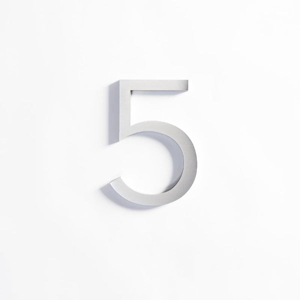 Modern House Numbers - Pixie Font in Brushed Aluminum Finish outlet